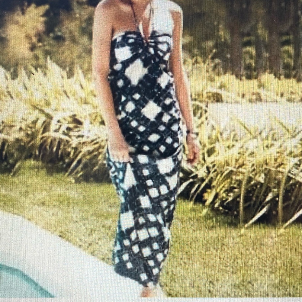 LC Lauren Conrad full length halter dress